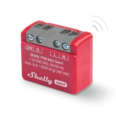 Shelly 1PM Mini Gen4 - relay switch with power metering 1x 8A